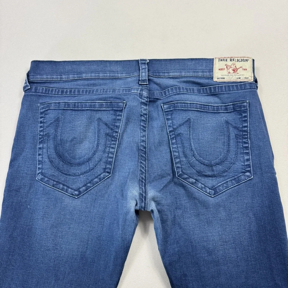 True Religion Rocco Jeans Denim Medium Wash Relaxed Skinny Blue Men's‎ 42x34